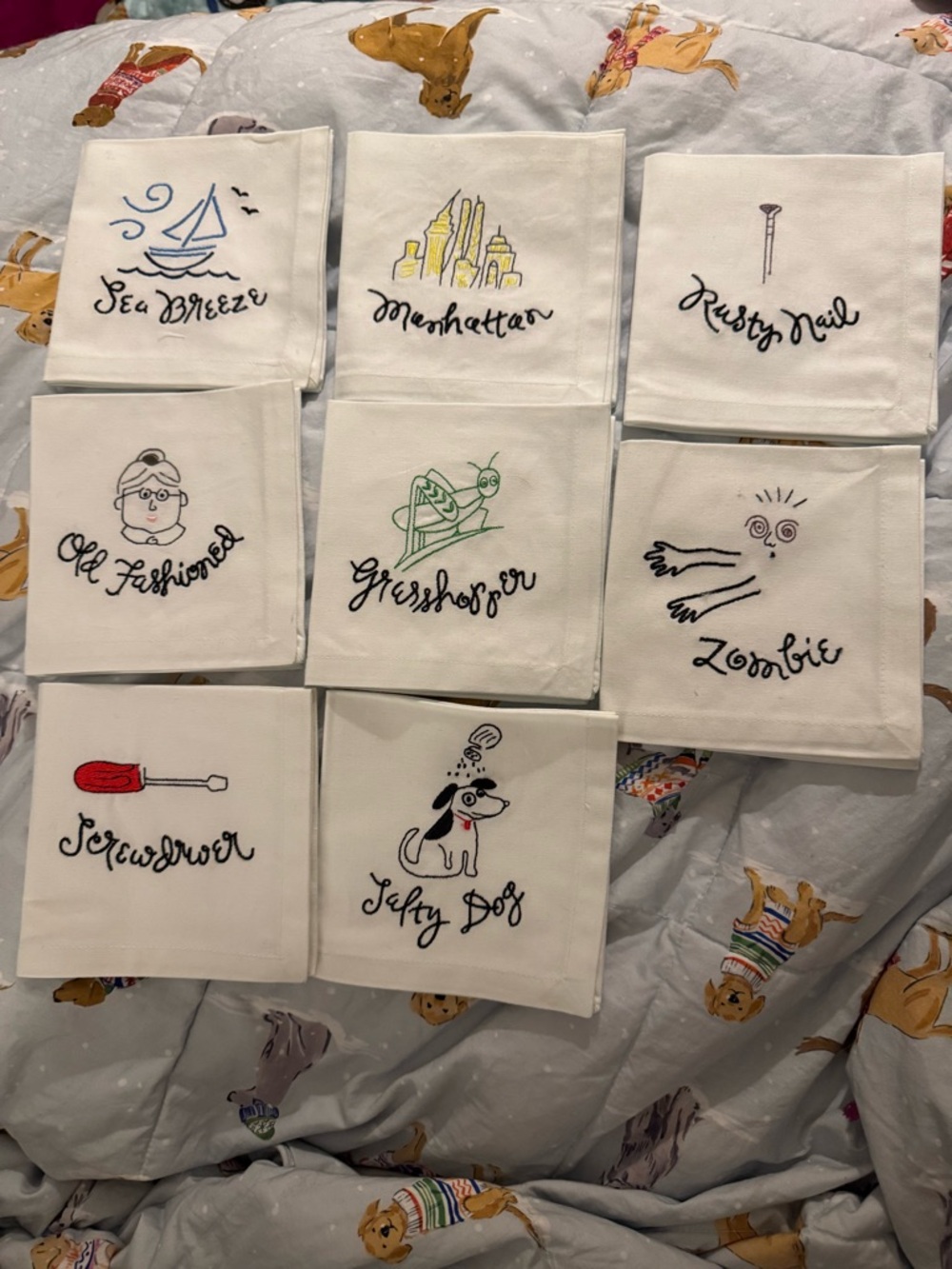 Pottery Barn cocktail napkins (8)